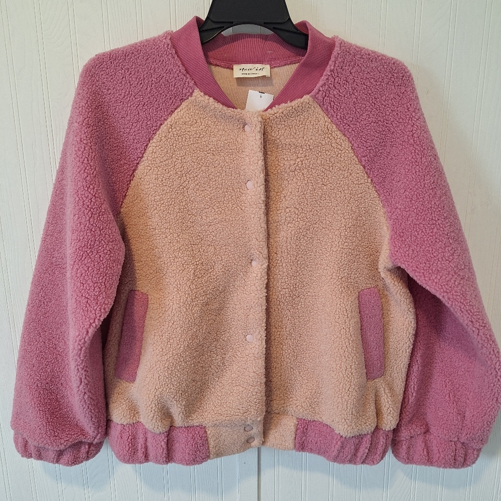 NWT Universal Thread Pink Colorblock Sherpa Bomber Jacket - Picture 4 of 14